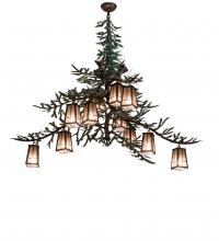 Meyda Black 220711 - 52" Long Pine Branch Valley View 12 Light Chandelier