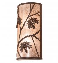 Meyda Black 221124 - 10" Wide Oak Leaf & Acorn Wall Sconce