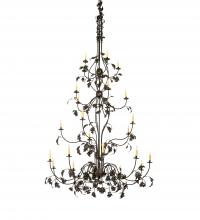 Meyda Black 221298 - 72" Wide Oak Leaf 25 Light Chandelier