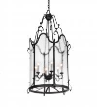 Meyda Black 221434 - 24" Wide Dubrek 6 Light Foyer Lantern