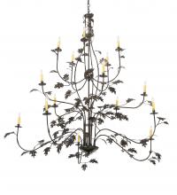 Meyda Black 222594 - 72" Wide Oak Leaf 15 Light Chandelier