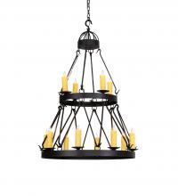 Meyda Black 225000 - 36" Wide Lakeshore 12 Light Two Tier Chandelier