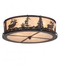 Meyda Black 225429 - 22" Wide Elk at Dusk Flushmount