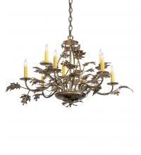 Meyda Black 225725 - 32" Wide Oak Leaf 9 Light Chandelier