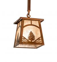 Meyda Black 227795 - 7" Square Mountain Pine Mini Pendant