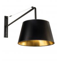 Meyda Black 229057 - 20" Wide Cilindro Tapered Swing Arm Wall Sconce