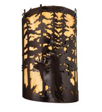 Meyda Black 229318 - 12" Wide Tall Pines Deer Wall Sconce