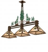 Meyda Black 229400 - 45" Long Winter Pine Tall Pines 3 Light Island Pendant