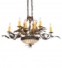 Meyda Black 230421 - 36" Long Greenbriar Oak 10 Light Chandelier