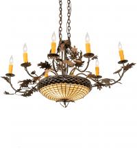 Meyda Black 230422 - 48" Long Greenbriar Oak 8 Light Chandelier