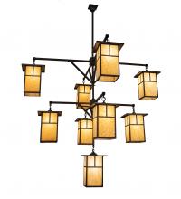 Meyda Black 230747 - 64" Wide Hyde Park "T" Mission 9 Light Chandelier