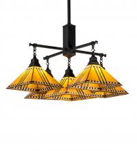 Meyda Black 231650 - 38" Square Prairie Corn 5 Light Chandelier