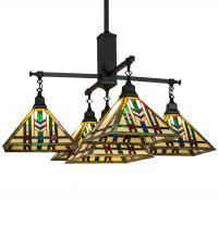 Meyda Black 231684 - 38" Square Prairie Wheat 5 Light Chandelier