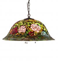 Meyda Black 232210 - 24" Wide Tiffany Rosebush Pendant