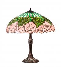 Meyda Black 232802 - 26" High Tiffany Cabbage Rose Table Lamp