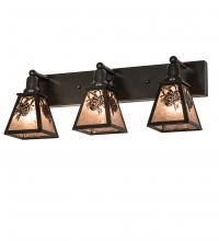 Meyda Black 233629 - 28" Wide Winter Pine 3 Light Vanity Light