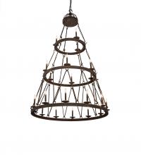 Meyda Black 233991 - 54" Wide Lakeshore 21 Light Three Tier Chandelier