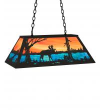 Meyda Black 234273 - 33" Long Moose at Lake Oblong Pendant