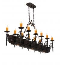 Meyda Black 234824 - 60" Long Tudor 12 Light Oblong Chandelier