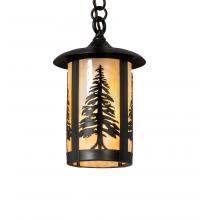 Meyda Black 235316 - 8" Wide Fulton Tall Pines Mini Pendant