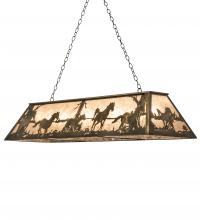 Meyda Black 236084 - 60" Long Running Horses Oblong Pendant