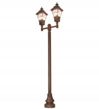 Meyda Black 236167 - 47" Long Carefree 2 Lantern Outdoor Street Lamp