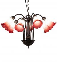 Meyda Black 236536 - 24" Wide Tiffany Pond Lily 7 Light Chandelier