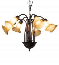 Meyda Black 236538 - 26" Wide Tiffany Pond Lily 7 Light Chandelier