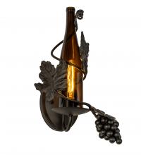 Meyda Black 236550 - 9" Wide Tuscan Vineyard Wine Bottle Wall Sconce