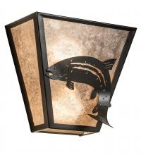 Meyda Black 237164 - 13" Wide Leaping Trout Wall Sconce