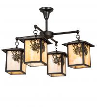 Meyda Black 237225 - 32" Wide Seneca Winter Pine 4 Light Chandelier