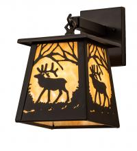 Meyda Black 237280 - 7" Wide Elk at Dawn Hanging Wall Sconce