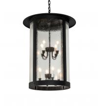 Meyda Black 237415 - 24" Wide Fulton Hanging Lantern Pendant