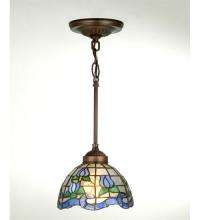 Meyda Black 23793 - 7"W Roseborder Mini Pendant