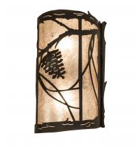 Meyda Black 238002 - 8" Wide Whispering Pines Left Wall Sconce