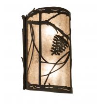 Meyda Black 238003 - 8" Wide Whispering Pines Right Wall Sconce