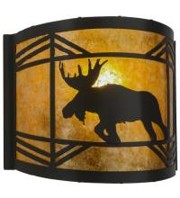 Meyda Black 23822 - 12"W Lone Moose Wall Sconce