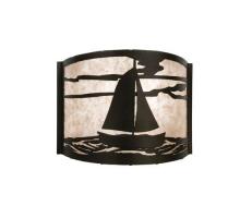 Meyda Black 23829 - 12" Wide Sailboat Wall Sconce