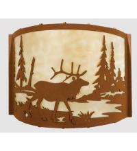 Meyda Black 23897 - 12" Wide Elk at Lake Wall Sconce