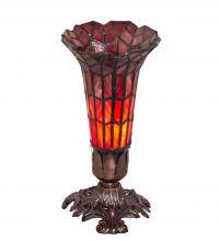 Meyda Black 239057 - 8" High Stained Glass Pond Lily Victorian Accent Lamp