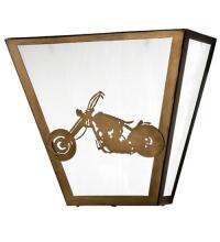 Meyda Black 23913 - 13"W Motorcycle Wall Sconce