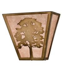 Meyda Black 23938 - 13"W Oak Tree Wall Sconce