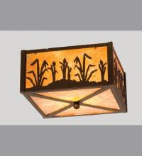 Meyda Black 23984 - 10"Sq Reeds & Cattails Flushmount