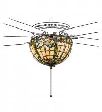 Meyda Black 240007 - 12" Wide Tiffany Dragonfly Fan Light