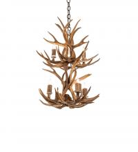 Meyda Black 240289 - 20" Wide Antlers 6 Light Two Tier Chandelier