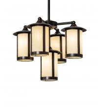 Meyda Black 241310 - 24" Wide Fulton 5 Light Chandelier