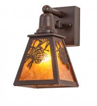 Meyda Black 241798 - 6" Wide Winter Pine Wall Sconce