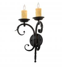 Meyda Black 242072 - 11" Wide Andorra 2 Light Wall Sconce