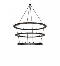 Meyda Black 242175 - 80" Wide Loxley 76 Light Three Tier Chandelier