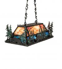 Meyda Black 242848 - 35" Long Moose Through the Trees Oblong Pendant